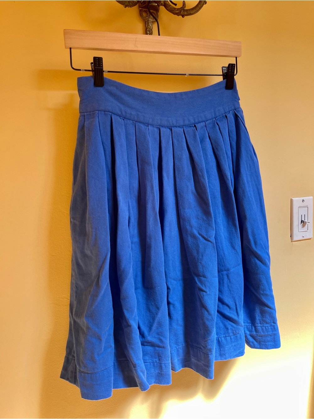 Maeve Blue Pleated A-Line Skirt